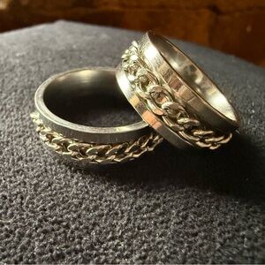 titanium (faux) silver nuptial rings